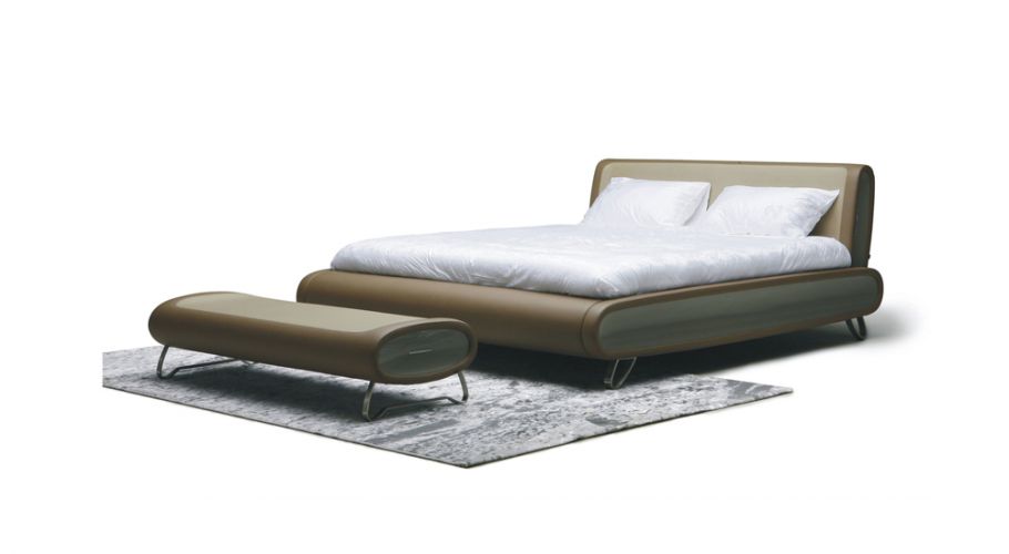 contemporary form-tufted pu bed