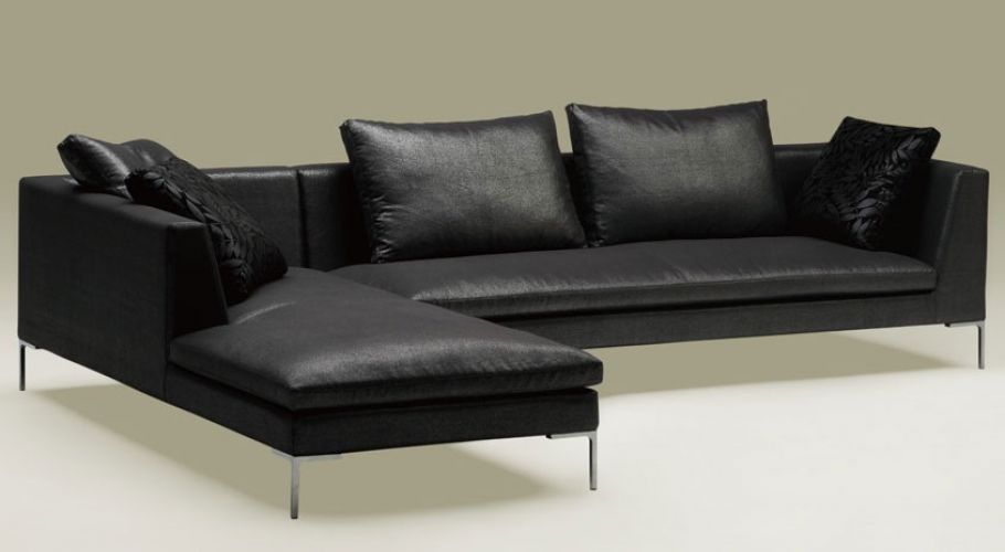 arm chaise sectional sofa in faux leather4